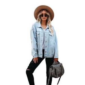 Chaqueta vaquera para mujer de alta calidad al por mayor, pantalones vaqueros informales, camisas vaqueras azules para mujer, chaqueta vaquera para mujer teñida ligera - Product Image 1