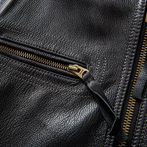 Chaqueta de Cuero Larga Personalizada para Hombre o Chaqueta de Cuero Natural Estilo Motociclista para Primavera/Otoño, Color Personalizado, 100% Cuero - Product Image 5