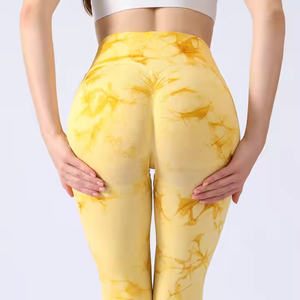 Women's High Quality Seamless Fitness Marble <b>Tie</b> <b>Dye</b> Scrunch Back Yoga Pants Custom Logo OEM ODM Best Quality <b>Leggings</b> - Product Image 6