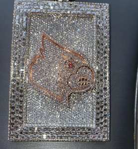 Personalizada de alta calidad de los hombres 3D Moissanite diamante probador colgante VVS brillante Iced Plated encanto cadena pasa Buss joyería - Product Image 3