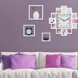 Juego moderno de 3 estantes cuadrados de pared de madera MDF blanca para el diseño del hogar Tamaños 30x30cm 27X27cm 24x24cm - Product Image 3