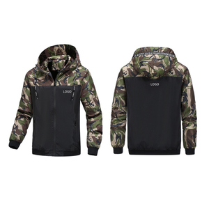 Veste tactique de chasse respirante en softshell à fermeture éclair tissée de grande taille coupe-vent personnalisée par le fabricant pour hommes - Product Image 1