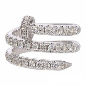 Anillo Moderno en Espiral Chapado en Oro de 14K y Rodio para Mujer con Diamantes Naturales de 1ctw, Engaste de Garras, Joyería Clásica de Múltiples Bandas - Product Image 4