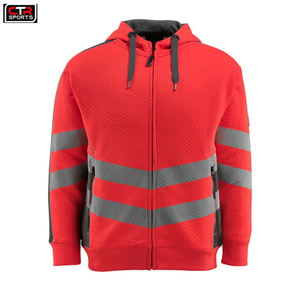 เสื้อแจ็กเก็ตมีฮู้ดแบบมีซิปสามารถมองเห็นได้ชัดเจนชุดทำงานกลางแจ้งเพื่อความปลอดภัยในการวิ่งพร้อมคุณสมบัติสะท้อนแสง - Product Image 4