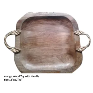 La última bandeja de madera de mango para servir en el hogar, oficina y cocina, precio de bandeja de comida de madera - Product Image 6
