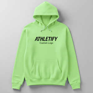 Sweat à capuche basique pour hommes, coupe confortable, vente en gros de tissus mélangés en coton d'hiver avec options de taille personnalisables - Product Image 1