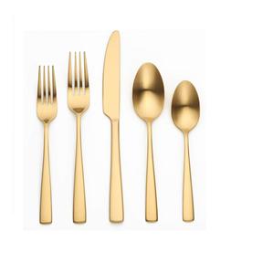Ensemble de cinq couverts de créateur Couverts demi-plaqués or Poignée moulée Design simple Plateaux de service en acier inoxydable - Product Image 1