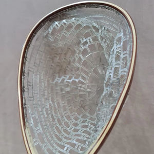 Filet d'atterrissage de pêche à la mouche en plein air Filet à truite Cadre en bois avec filet en caoutchouc Filet coulé à la main Thor Filet de pêche à la truite - Product Image 1