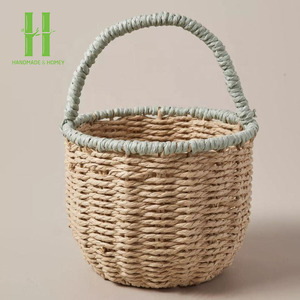 Eco-friendly Vintage Style Weaving Water Hyacinth <b>Basket</b> Home Decorative Christmas Decorations Gifts Foldable <b>Laundry</b> <b>Basket</b> - Product Image 5