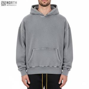 Meilleur design 2025 pulls à capuche pour hommes matériel polaire professionnel Oem Odm poids léger manches complètes couleur unie tissé à capuche - Product Image 1