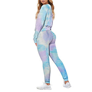 ชุดวอร์มลำลองสำหรับผู้หญิงแบบสองชิ้น ผ้าเนื้อนุ่ม สวมใส่สบาย เหมาะสำหรับออกกำลังกายที่ยิมและแฟชั่นสไตล์สตรีท - Product Image 5