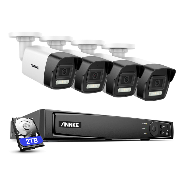 8Channel 8MP PoE NVR System Outdoor IP67 Weatherproof 4K CCTV Cameras Motion Detection Audio Input and 2TB HDD