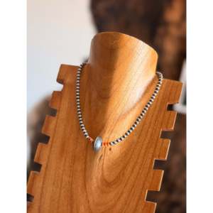 Collier tendance style Navajo avec perles de huître épineuse et chaîne en acier inoxydable graduée, en argent sterling, idéal pour les occasions de fiançailles - Product Image 2