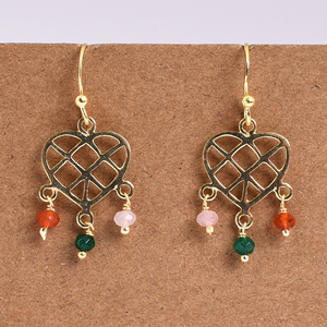 925 Sterling Silver <b>Drop</b> <b>Earrings</b> with Gemstone Beads <b>Fashion</b> Jewelry Accessory - Product Image 2