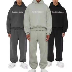 Fabricante Jogging Suit 100 _ Cotton Fleece Sweat Suit Heavy Weight Pullover Blank Baggy Oversized Sweatsuit - Product Image 2