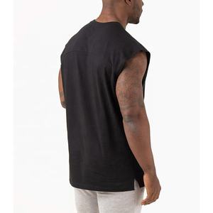 Camiseta sin mangas con logotipo personalizado Hipster de 270gsm, camiseta sin mangas recortada en blanco de 100% algodón para hombre - Product Image 1
