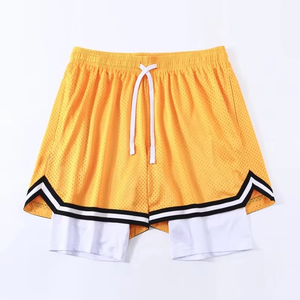 Short de basket-ball 2 en 1 léger à séchage rapide pour hommes Short de basket-ball personnalisé de sport en maille de haute qualité - Product Image 5