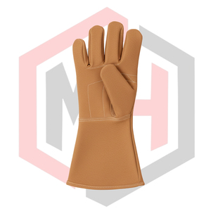 Guantes de Soldadura Marrones Resistentes al Calor y al Fuego, de Cuero Antiestático, con Puño de Punto de 14 Pulgadas, Sin Silicona, Resistentes a Desgarros, para Soldadura MIG, TIG y con Electrodo Revestido - Product Image 2