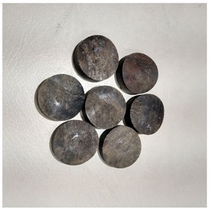 Boutons en corne de buffle, peau naturelle noire, épaisseur 5,5 mm, dos plat, décoration en maille, haute qualité, non finis, pour accessoires vestimentaires - Product Image 2