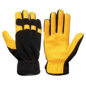 Gants de travail en cuir de mécanicien Manchette renforcée antidérapante 10 pouces 8MIL d'épaisseur sans silicone et sans poudre en gros - Product Image 1