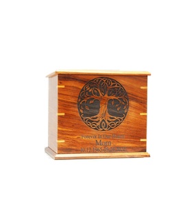 Urna de cremación de árbol de la vida de palisandro para cenizas humanas, caja de madera para mascotas, urna funeraria personalizada hecha a mano para adultos - Product Image 1