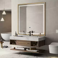 Meubles-lavabos de salle de bain flottants modernes de style américain CBMmart, 36, 48, 72, 84 pouces, avec un ou deux lavabos, miroir LED