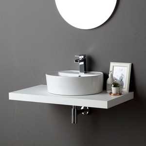 Étagère de salle de bain en bois blanc de 90 cm, élégante et pratique, style Vieste - Product Image 3