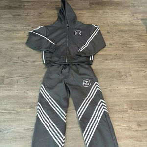 Custom 100% Fleece Cotton Joggers Sweatsuit Impreso Activewear Hombres Sudadera con capucha Set-Chándales Pantalones de chándal Sudadera con capucha para correr - Product Image 1