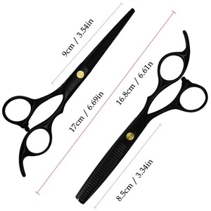 Kit de ciseaux de coiffure en acier inoxydable 7 pièces amincissant la lame droite pour la coupe de cheveux pointe pointue pour les salons et la maison - Product Image 2