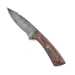 มีดล่าสัตว์ทำมือเหล็กดามัสกัส ด้ามไม้ ปลอกหนัง |   มีดเอาตัวรอดสำหรับตั้งแคมป์กลางแจ้งแบบ OEM - Product Image 2