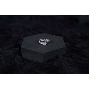 NOVAMART Fine SILVERINGS 925 STERLING ROYALE SERPENTI <b>SILVER</b> <b>RING</b> with RHODIUM PLATED DIAMOND GEOMETRIC PATTERN EVERYDAY WEAR IG - Product Image 3