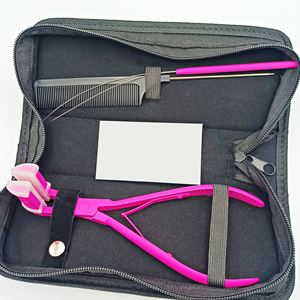 Kit de herramientas de rebordear y extensión de cabello personalizable profesional, alicates atados a mano, aguja de acero inoxidable, OEM/ODM - Product Image 3