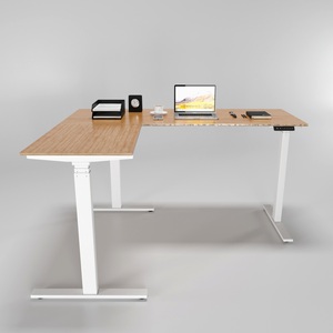 FlexiBamboo FB009 Electric <b>Adjustable</b> 3-Legged <b>Table</b> 3 Joints Modern Contemporary Design Pressed Bamboo Wood for Bedroom Use - Product Image 2