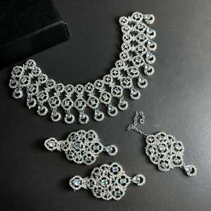 Alta calidad multicolor Kundan plata oxidada collar pendientes conjunto Nueva joyería de moda para mujeres India Pakistán para bodas - Product Image 2