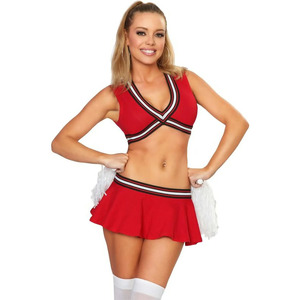 Uniformes de pom-pom girl dernier modèle vêtements de danse ensembles de deux pièces costumes de danse en polyester avec logo personnalisé imprimé - Product Image 1