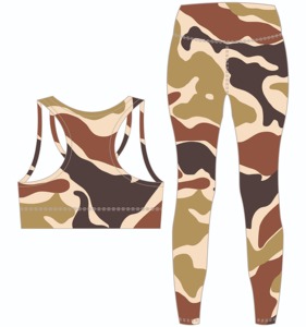 Ensemble de yoga et de fitness pour femmes en gros personnalisé, 2 pièces, imprimé par sublimation, soutien-gorge de sport et leggings, vêtements de sport décontractés pour la salle de sport - Product Image 5