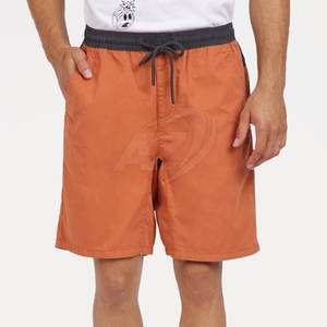 Pantalones cortos informales para hombre más vendidos 100% algodón hecho a medida cintura media transpirable secado rápido cierre con cordón patrón sólido para - Product Image 1