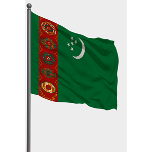 Turkmenistan Outdoor Flag Custom Logo 3x5ft Silk <b>Banner</b> with Aluminum Pole for Automotive Insurance Education Travel Agency - Product Image 1