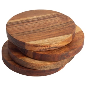 Juego de 4 posavasos de madera de Acacia ecológicos, barra de soporte de estilo clásico para cocina, oficina, escritorio, decoración del hogar, posavasos de nogal, accesorios - Product Image 2