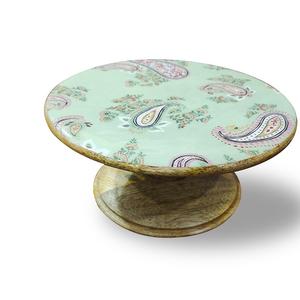 Stylish Design <b>Cake</b> <b>Stand</b> of <b>Wood</b> for Home Round <b>Wood</b> <b>Cake</b> <b>Stand</b> with Enamel Printed for Restaurant Birthday Party <b>Cake</b> Holder - Product Image 6