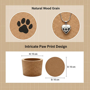 Modern Stainless Steel Paw Print Pet Heart Urn Necklace <strong>Memorial</strong> Keepsake Cremation Jewelry Functional Biodegradable <strong>Box</strong> <strong>Dogs</strong> - Product Image 5
