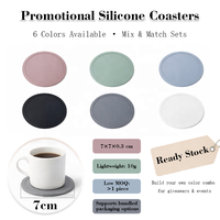 En stock : Lot de 6 sous-verres en silicone à prix réduit, idéal pour les événements, les agences et l'hôtellerie, personnalisable avec votre logo.