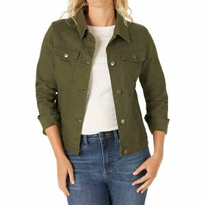 Veste bomber en denim matelassée surdimensionnée pour femmes, respirante, écologique, coupe-vent, fermeture à un bouton, design personnalisé, lin/nylon - Product Image 6