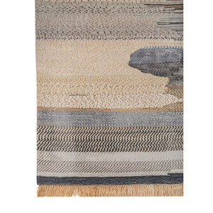 Manchaha Ivory Hand Knotted Wool Bamboo Silk Rug Living Room Carpet Abstract Pattern for Teenagers Rectangle <b>Hallway</b> Les-2939 - Product Image 4