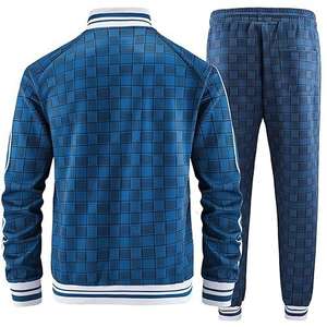 Nuevos chándales de retales de moda de invierno para hombre, conjuntos de Jogger de etiqueta privada para hombre, ropa deportiva ajustada, chándal para hombre, cremallera completa, cómodo - Product Image 2