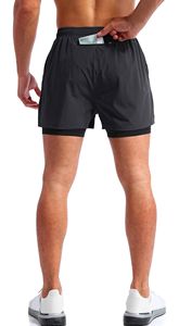 Pantalones cortos de malla para correr de gimnasio atlético para hombre de alta calidad, ropa deportiva de entrenamiento de secado rápido personalizada con bolsillos, diseño transpirable 2 en 1 - Product Image 4