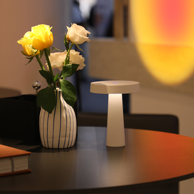 Rechargeable Touch Control Adjustable Brightness LED Table Lamp AI Smart Light Modern Design White/Black Shade Residential Use