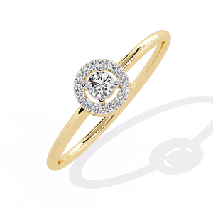 Anillo de Diamantes de Corte Brillante con Certificación IGI de Oro Amarillo de 14K para Mujer, Joyería Fina de Lujo, Diamantes Naturales de Calidad VS - Product Image 3