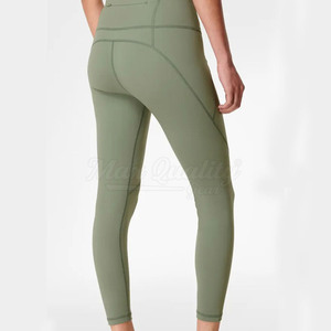 Leggings pour femmes de haute qualité, personnalisés, couleur unie, nouveau design, écologiques, sans couture, séchage rapide, respirants, taille haute, élastiques, coupe intégrale - Product Image 3