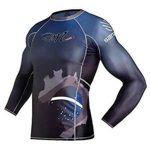 Camisas de compresión de entrenamiento Ropa deportiva Rash Guard Hombres Athletic Gym Fitness Poliéster Rash Guard Camisetas Hombres Sublimación Imprimir - Product Image 3